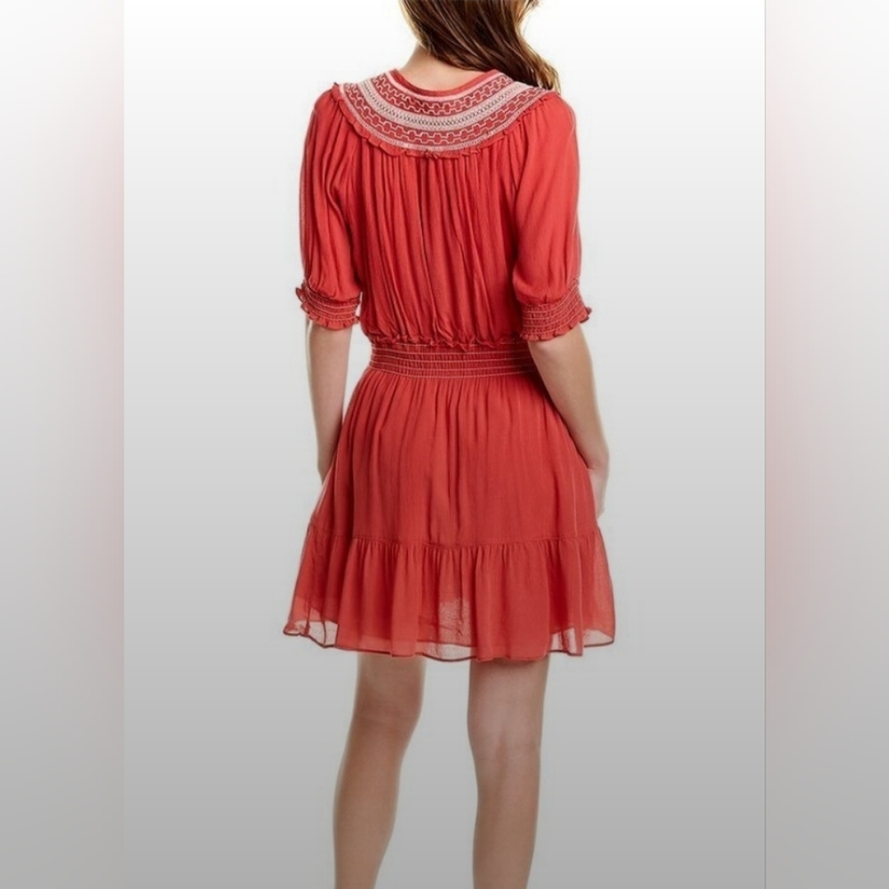 MAX STUDIO Coral smocked dress - Picture 2 of 7